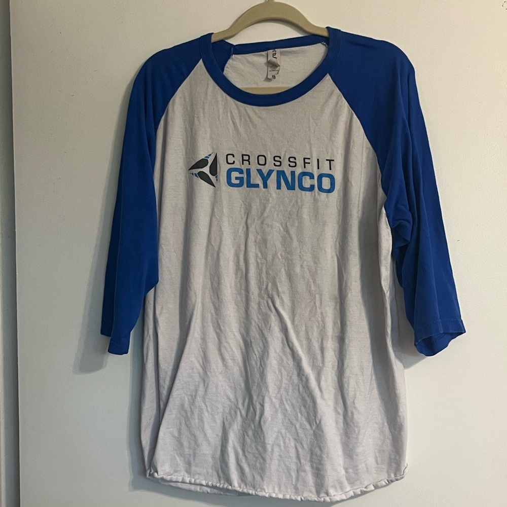 Blue and White CrossFit Glynnco Raglan Shirt